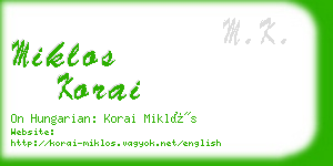 miklos korai business card